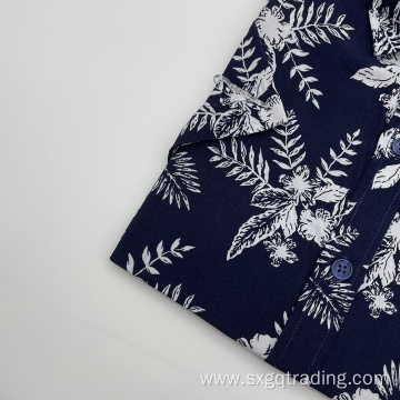 Hawaiian print pattern short sleeve shirts for men